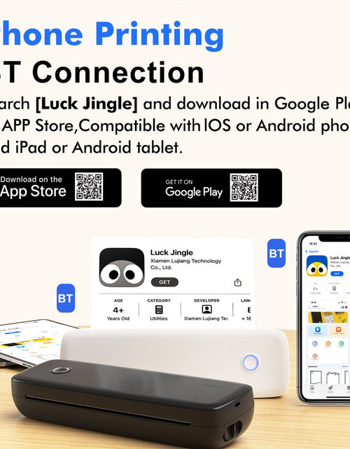 Load image into Gallery viewer, Portable Printers Wireless for Travel, Bluetooth Thermal Printer Compatible with Ios, Android, Laptop, Inkless Mobile Printer for Office, Home, School
