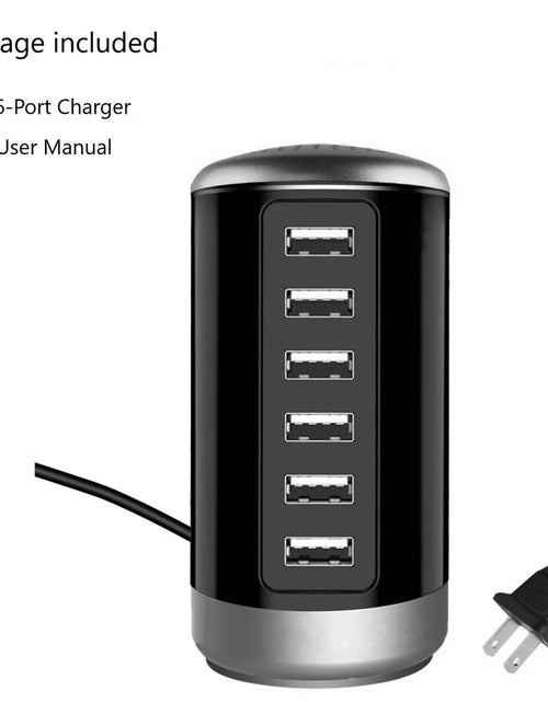 Load image into Gallery viewer, 6 USB Ports Hub 6A/30W Rapid Charging Station Desktop Charger Fits for Phone Tablet Iphone Ipad Samsung LG HTC Moto
