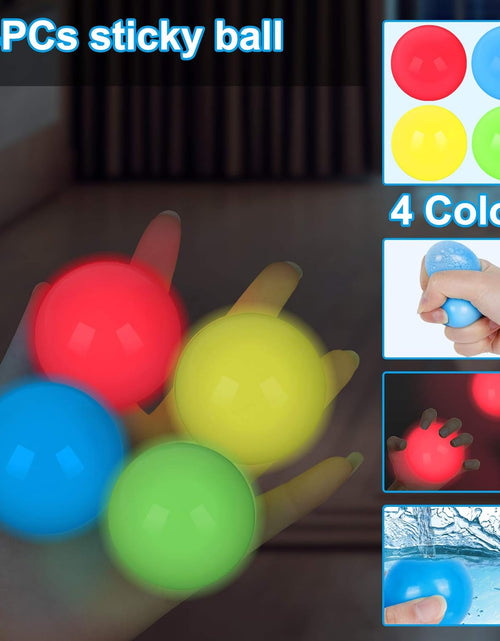 Load image into Gallery viewer, Sticky Ceiling Balls, Sticky Balls for Ceiling, Stress Relief Glow Toys Glow in the Dark, Sticky Wall Balls Stuck on the Roof, Tear-Resistant, for Children and Adults
