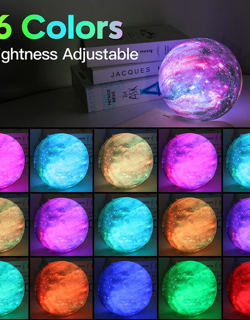 Load image into Gallery viewer, GOODWORLD Moon Lamp, LED 3D Print Moon Night Light, 16 Colors RGB Moon Light with Stand &amp; Remote Control, Remote &amp; Touch Control USB Lamp, for Kids Friends Lover Birthday Gifts, (4/6 In)
