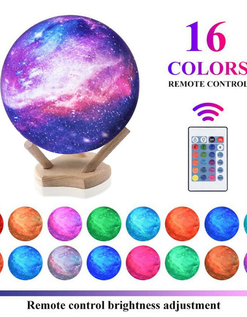 Load image into Gallery viewer, GOODWORLD Moon Lamp, LED 3D Print Moon Night Light, 16 Colors RGB Moon Light with Stand &amp; Remote Control, Remote &amp; Touch Control USB Lamp, for Kids Friends Lover Birthday Gifts, (4/6 In)
