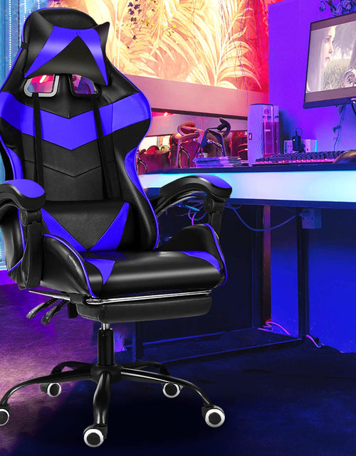 Load image into Gallery viewer, Leather Office Gaming Chair Home Internet Cafe Racing Chair WCG Gaming Ergonomic Computer Chair Swivel Lifting Lying Gamer Chair
