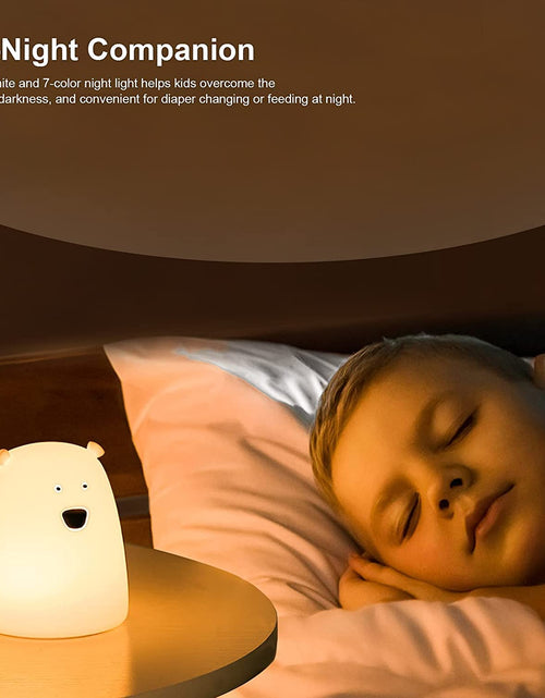 Load image into Gallery viewer, Night Light for Kids, Cute Night Lamp Battery Powered Night Light for Kids Silicone Soft LED Nightlights, Baby Nursery Squishy Light Birthday Gifts for Girls and Boys(Little Bear)
