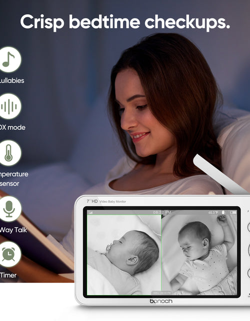 Load image into Gallery viewer, 720P HD Video Baby Monitor with Camera and Audio 7-Inch Screen Secure from Hacking No Wi-Fi
