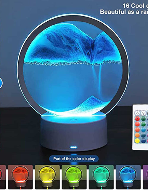 Load image into Gallery viewer, LED RGB Sandscape Lamp， Moving Sand Art Night Light with 7 Colors Hourglass Light 3D Deep Sea Display Decoration Christmas Gift
