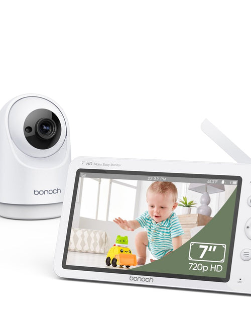 Load image into Gallery viewer, 720P HD Video Baby Monitor with Camera and Audio 7-Inch Screen Secure from Hacking No Wi-Fi
