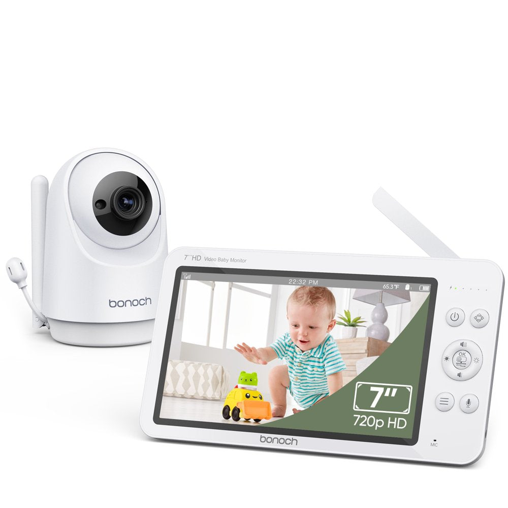 720P HD Video Baby Monitor with Camera and Audio 7-Inch Screen Secure from Hacking No Wi-Fi