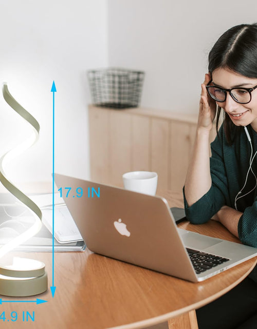 Load image into Gallery viewer, Modern Table Lamp Set of 2, Dimmable Spiral Table Lamps for Nightstand, 12W LED Desk Lamp 3 Color 10 Brightness Level Bedside Lamps Desk Light Office Lamp for Bedroom, Living Room (White)
