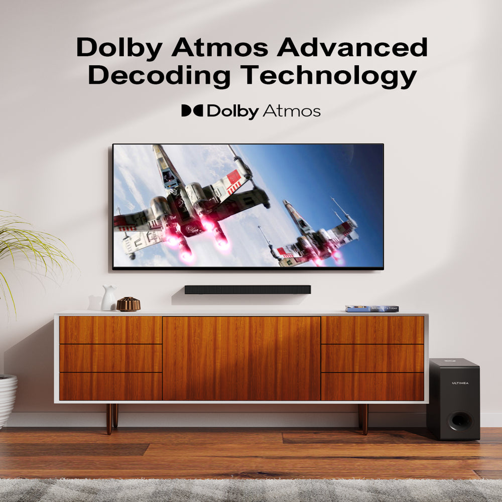 Dolby Atmos Sound Bar for TV, 3D Surround Sound System for TV Speakers, 190W 2.1 Sound Bar with Subwoofer, Home Theater Sound Bars, Bluetooth Speaker Audio Hdmi-Earc Nova S50 2023 Upgrade