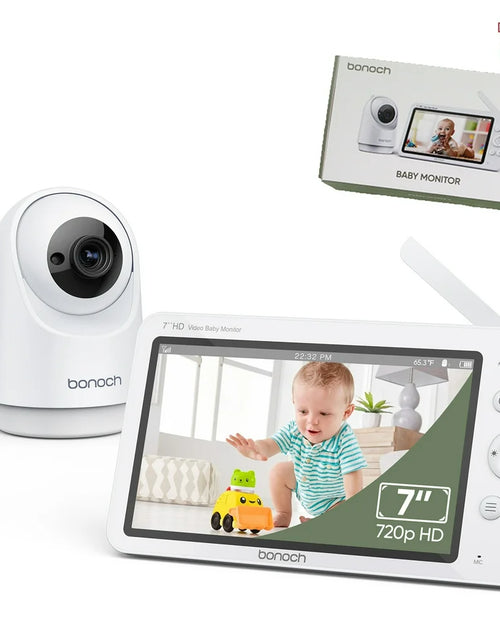 Load image into Gallery viewer, 720P HD Video Baby Monitor with Camera and Audio 7-Inch Screen Secure from Hacking No Wi-Fi
