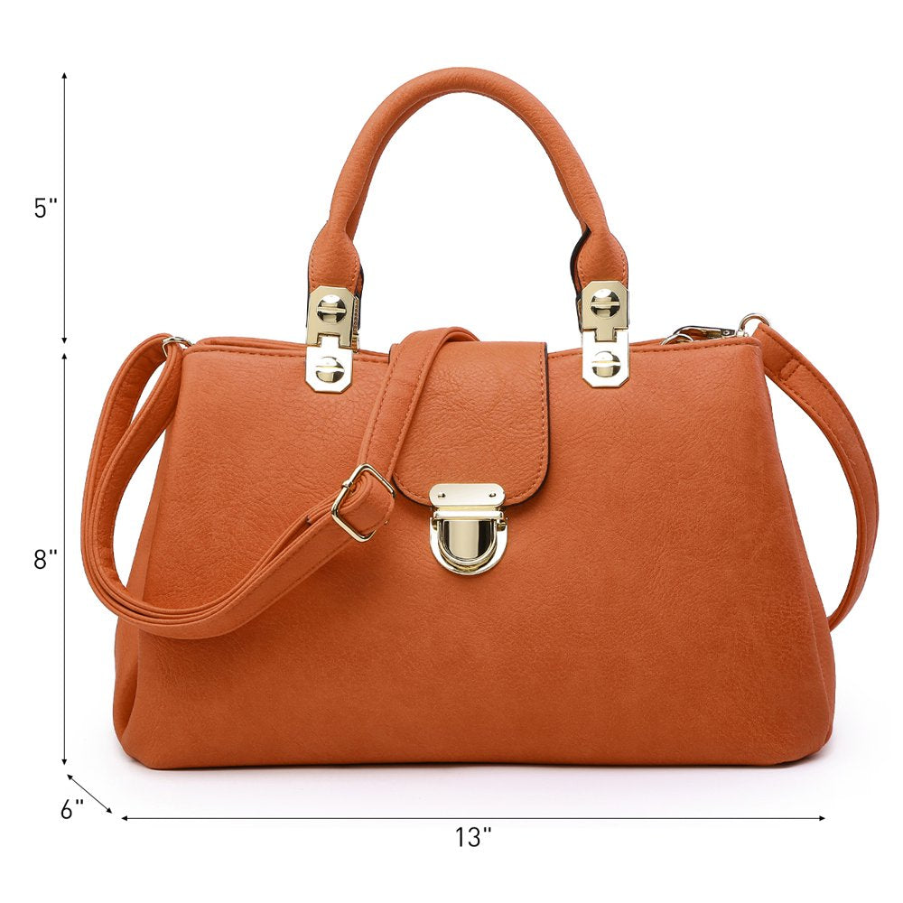 Women Satchel Handbags Top Handle Purse Medium Tote Bag Vegan Leather Shoulder Bag