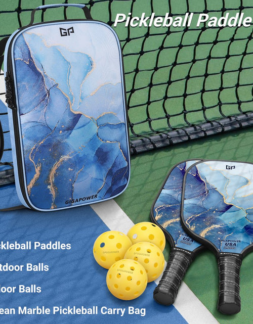 Load image into Gallery viewer, Pickleball Paddles Set of 2, USAPA Approved Graphite Carbon Face with Polypropylene Honeycomb Core Pickleball Paddle Set, Lightweight Pickleball Rackets for Women Men, Glittering Marble
